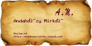 Andaházy Mirkó névjegykártya